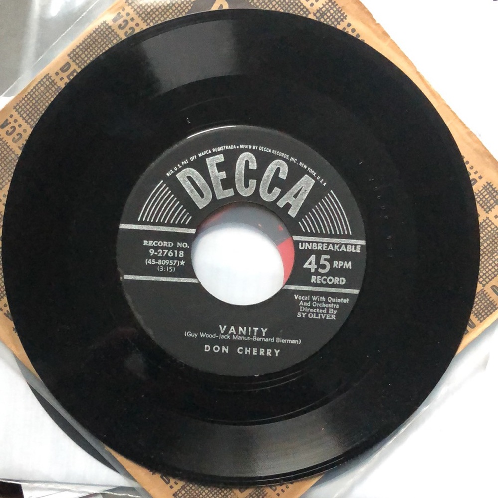 Don Cherry Powder Blue Vinyl 45 Record '51